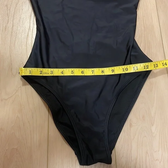 Shekini One-Piece Black Scoop Back Bathing Suit, sz XS - Picture 10 of 12